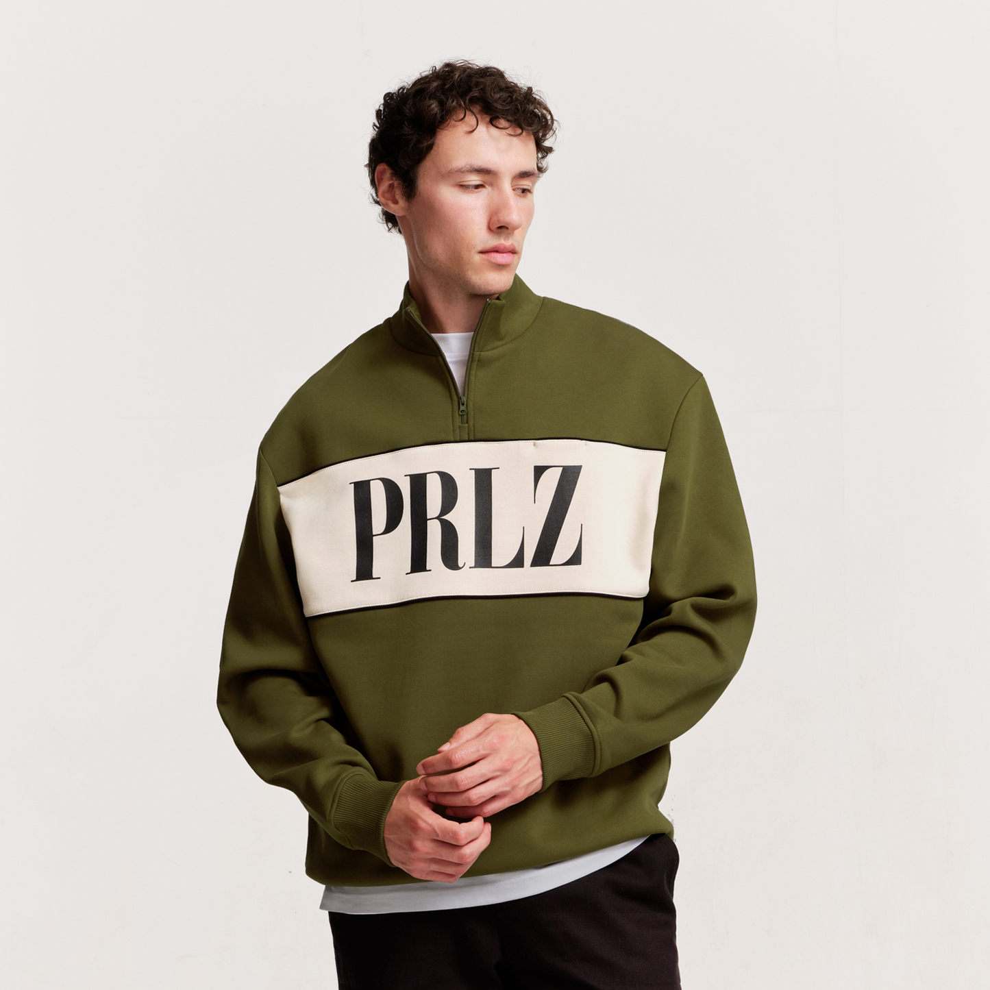 The Mens Horizon 1/4 Zip Moss from Parlez clothing