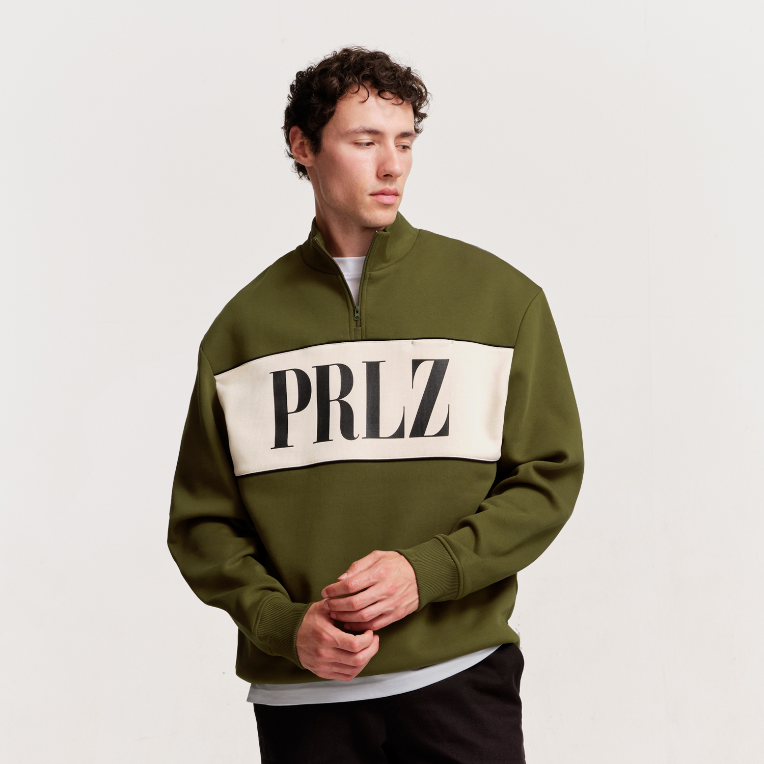 The Mens Horizon 1/4 Zip Moss from Parlez clothing