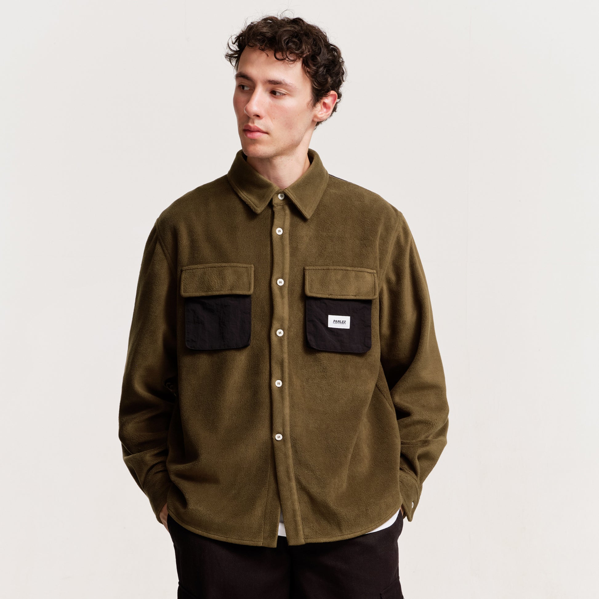 The Mens Motion Fleece Shirt Moss from Parlez clothing