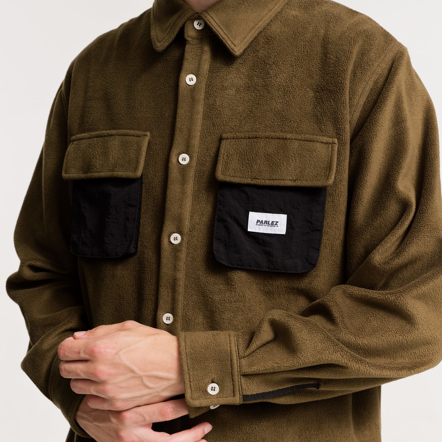 The Mens Motion Fleece Shirt Moss from Parlez clothing