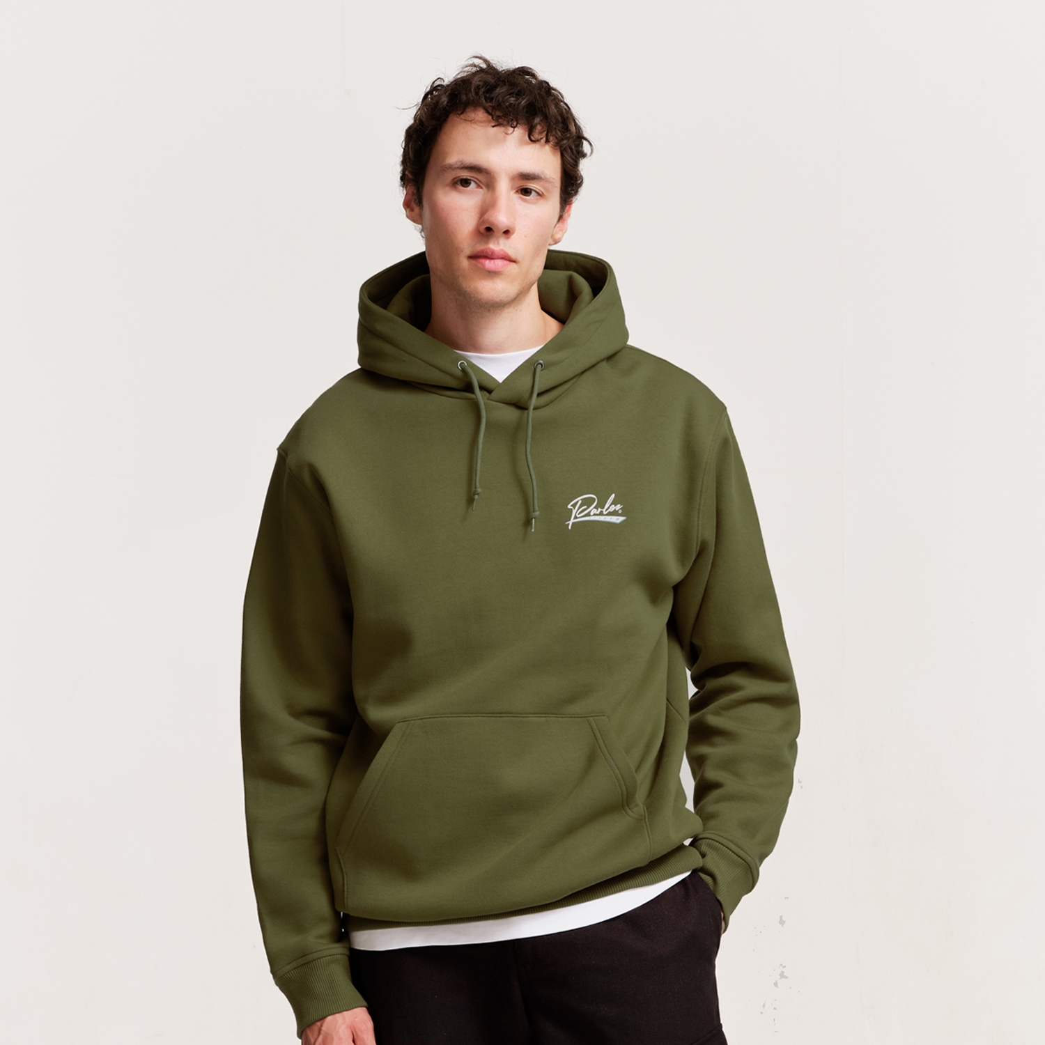 The Mens Chisel Hoodie Moss from Parlez clothing