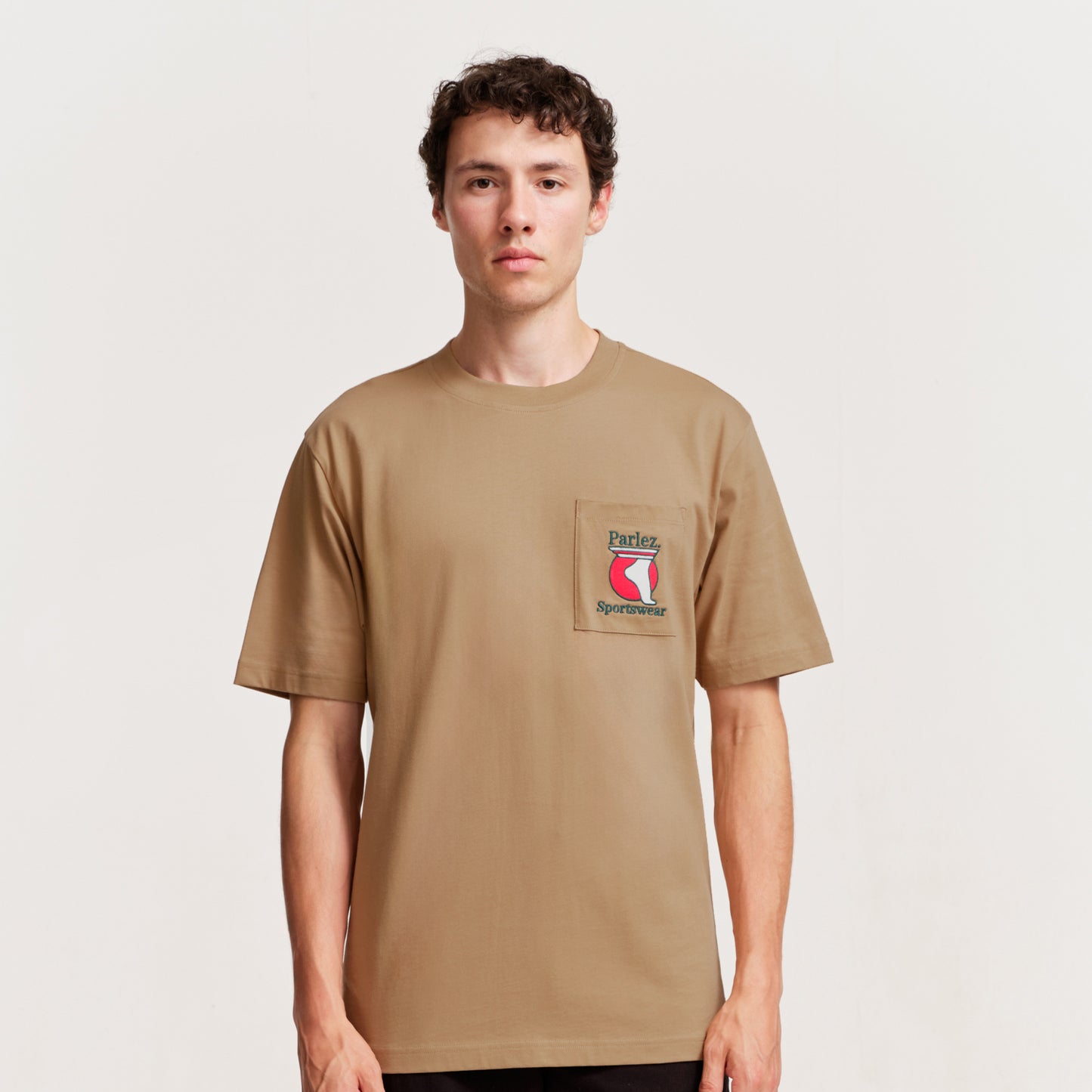 The Mens Currere Pocket T-Shirt Sand from Parlez clothing