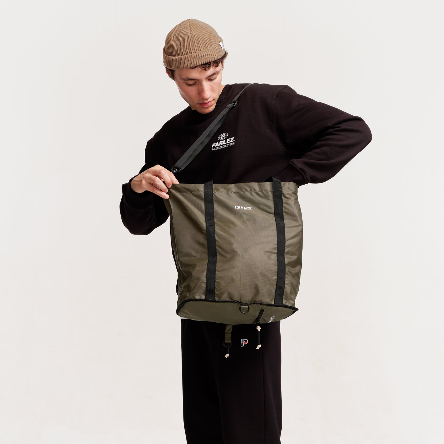 The Mens Haul Tote Bag Moss from Parlez clothing