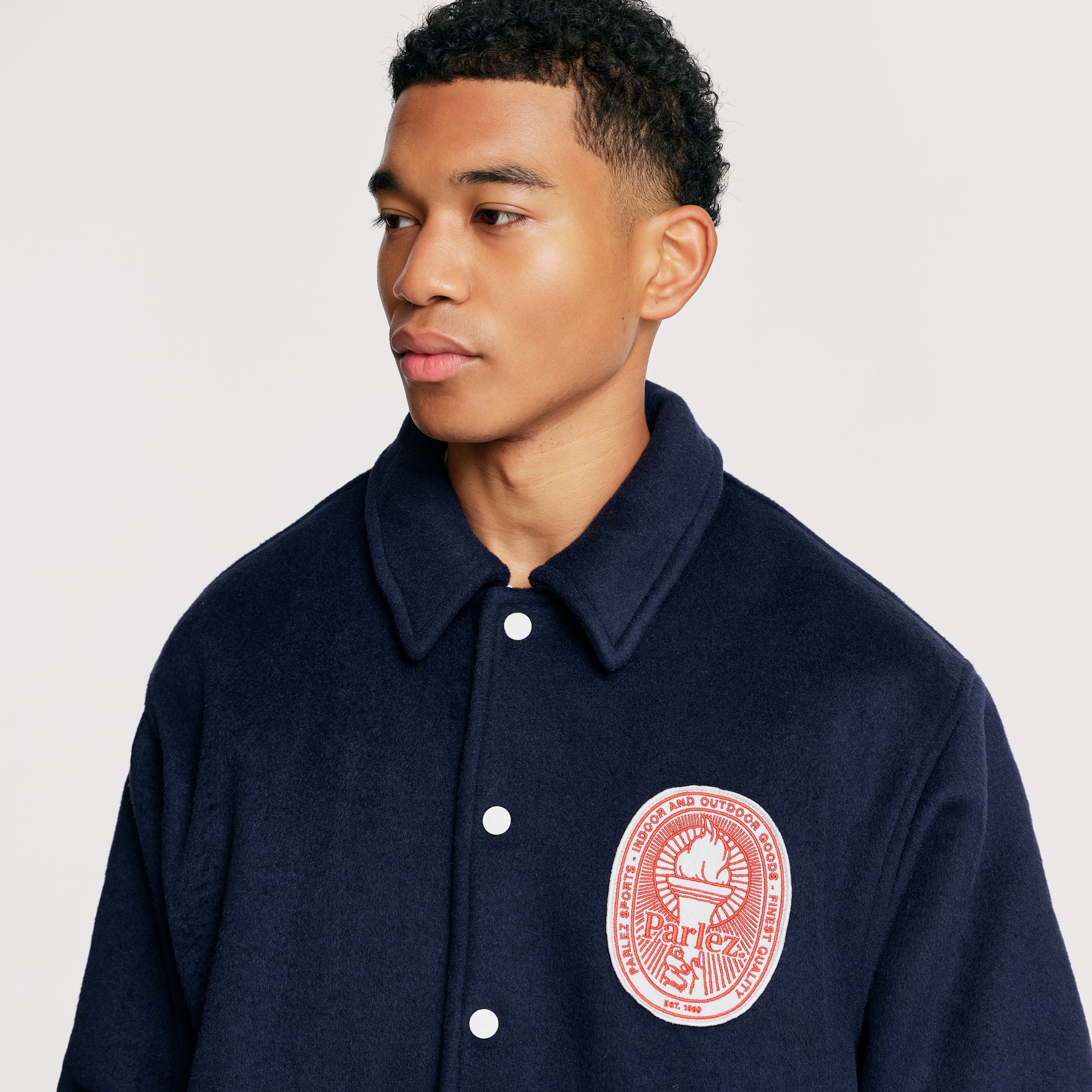 The Mens Podium Coach Jacket Midnight from Parlez clothing