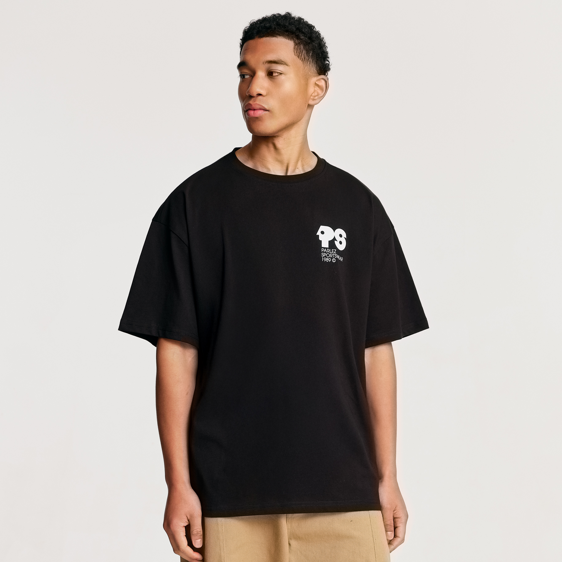 The Mens Broadcast Oversized T-Shirt Black from Parlez clothing