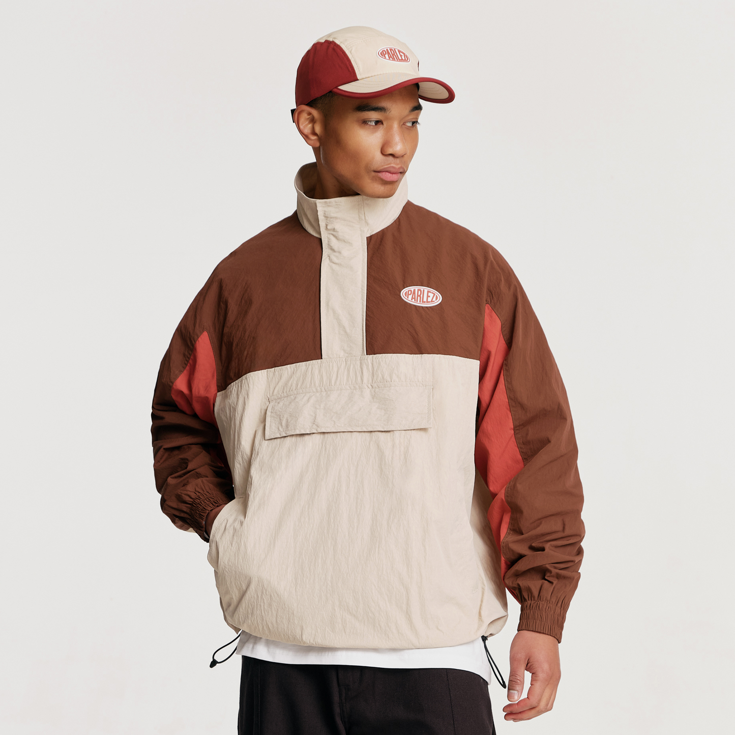 The Mens Free Run Track Jacket Coffee from Parlez clothing
