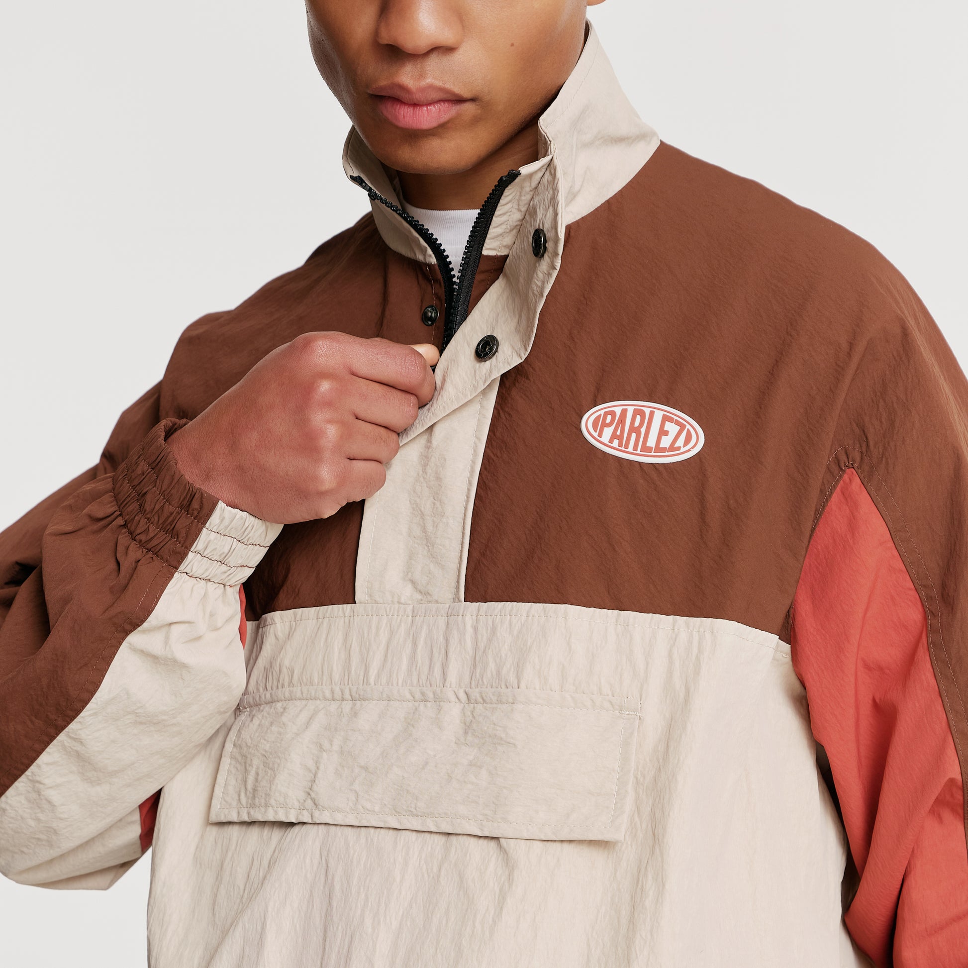 The Mens Free Run Track Jacket Coffee from Parlez clothing