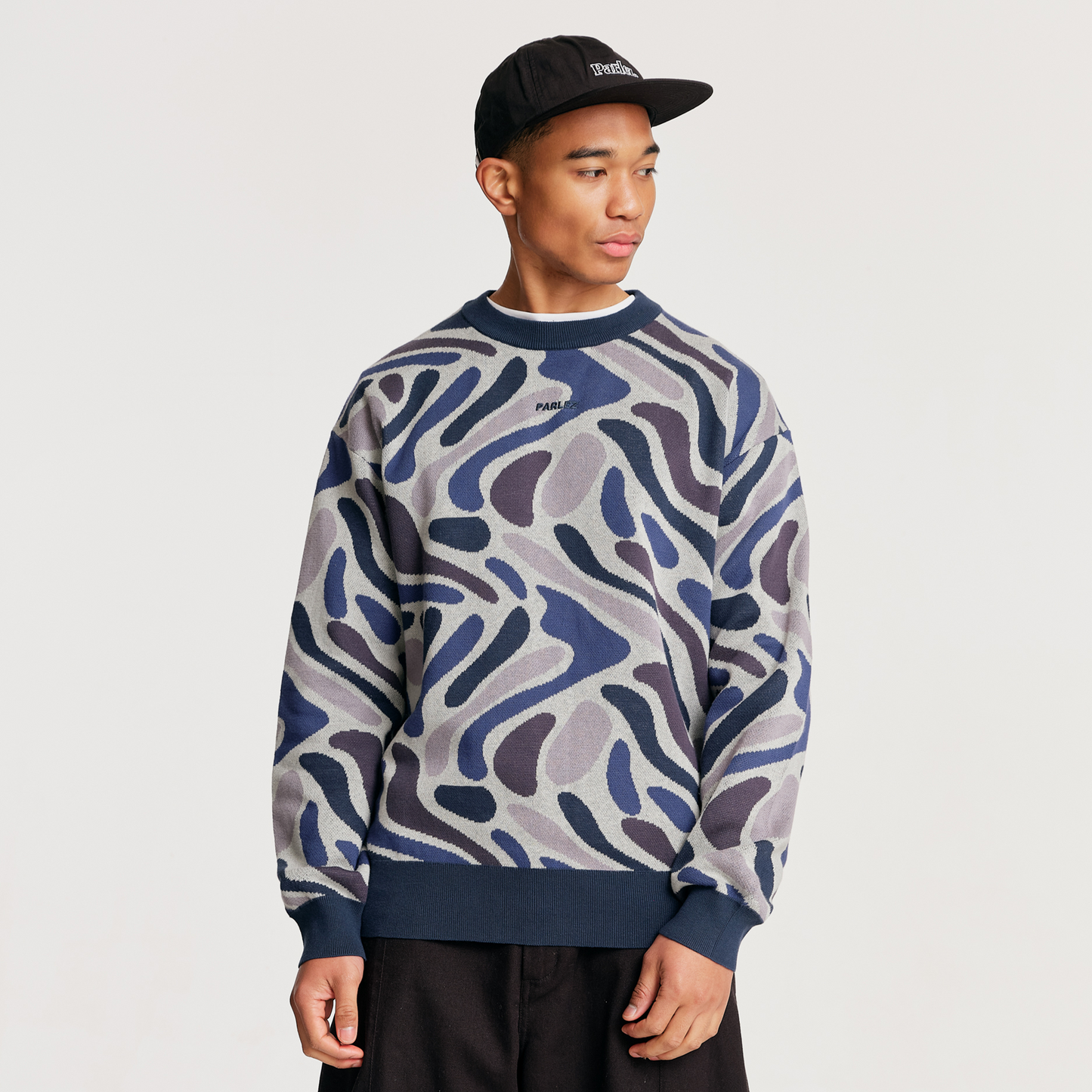 The Mens Blend Camo Knit Midnight Camo from Parlez clothing