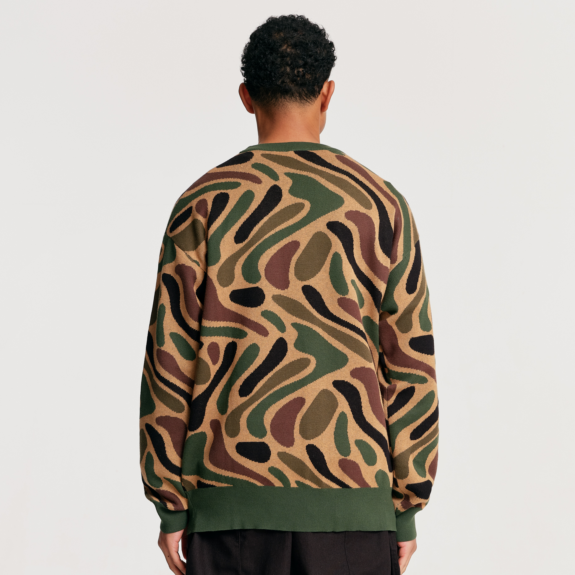 The Mens Blend Camo Knit Coffee Camo from Parlez clothing