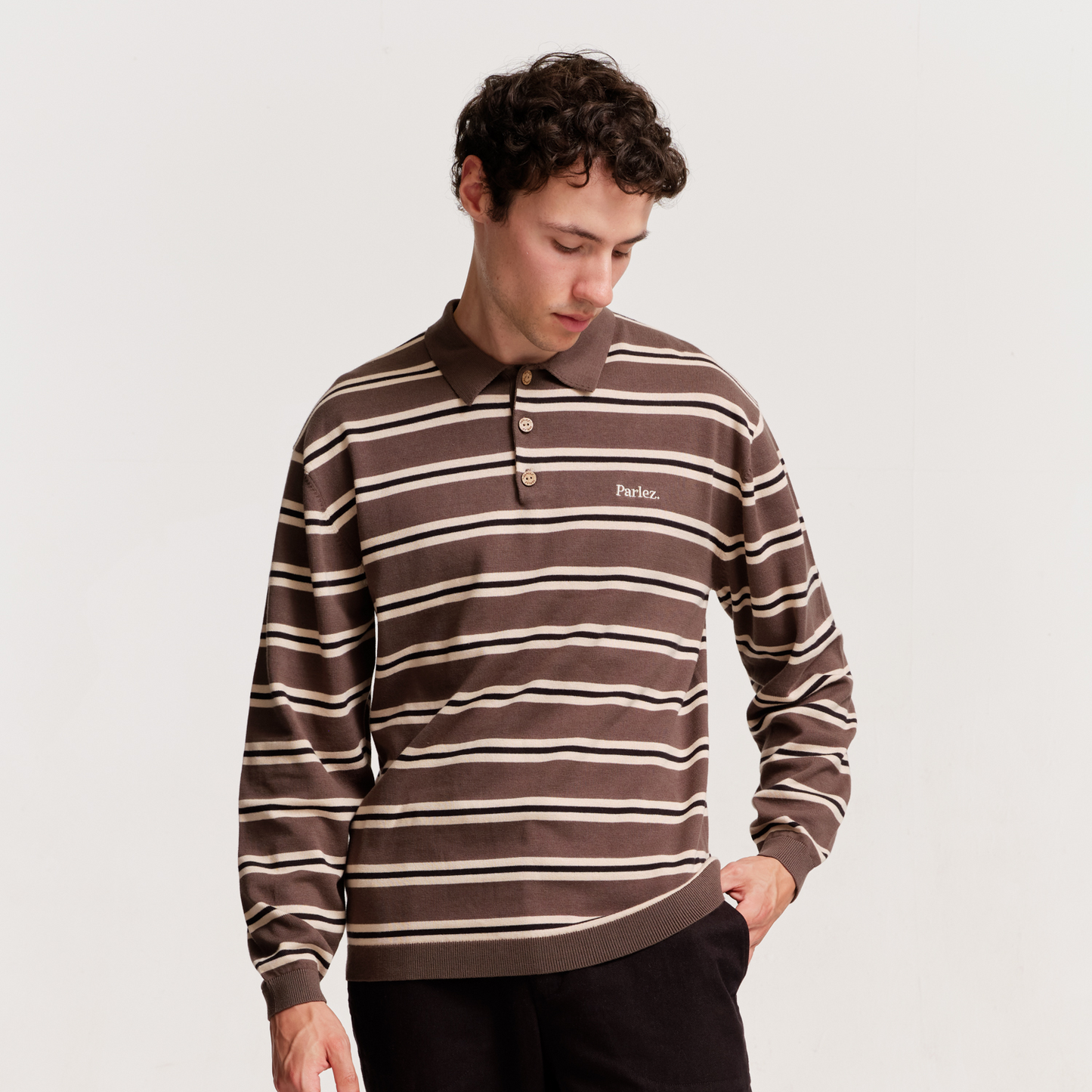The Mens Aspen L/S Polo Knit Moss from Parlez clothing