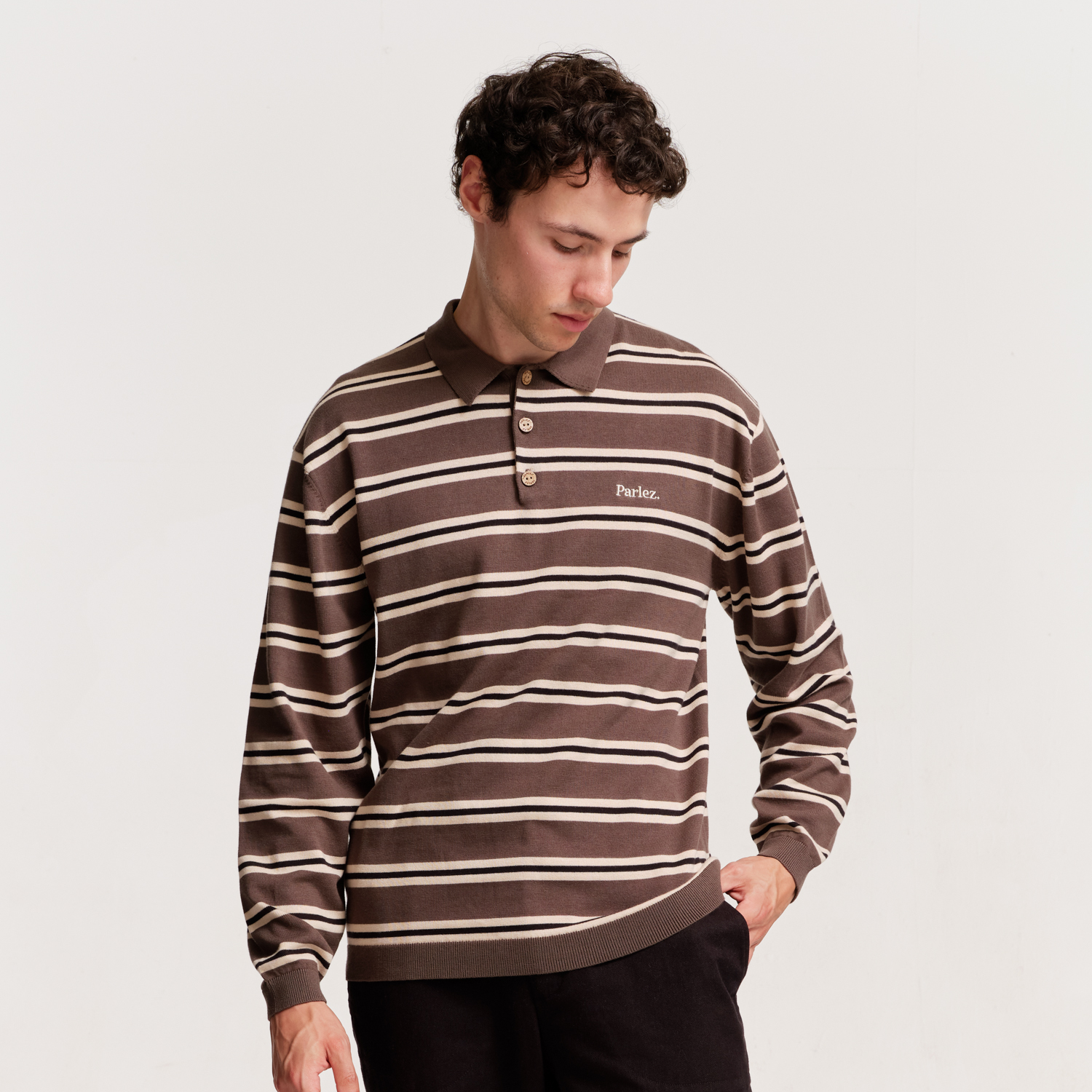 The Mens Aspen L/S Polo Knit Moss from Parlez clothing