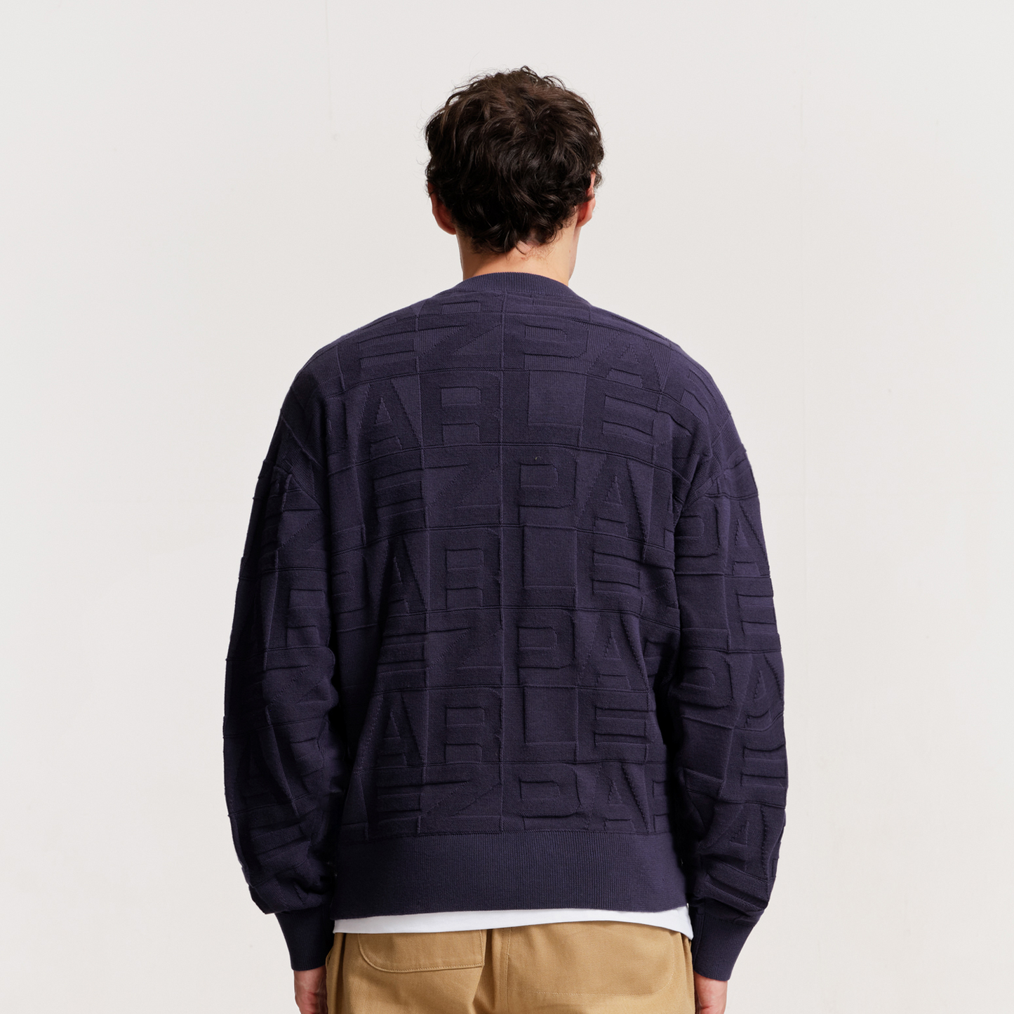The Mens Block Crew Knit Midnight from Parlez clothing