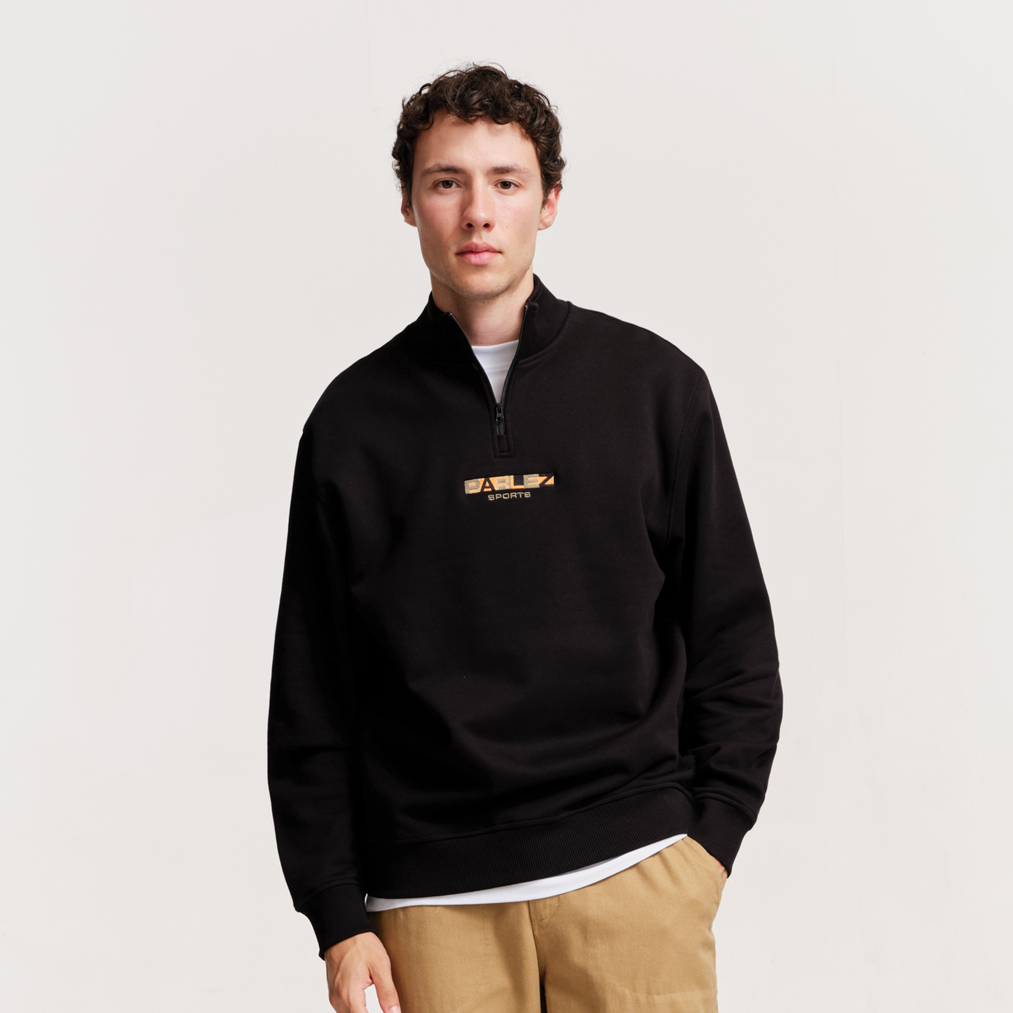 The Mens Ora 1/4 Zip Black from Parlez clothing