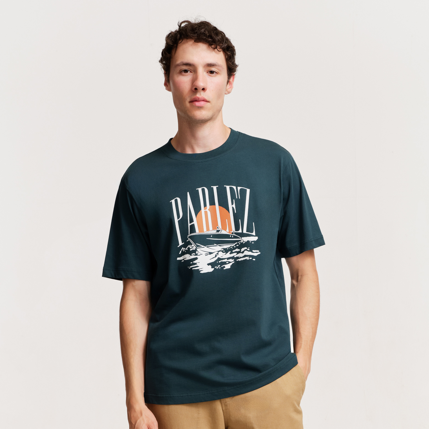 The Mens Vehi T-Shirt Petrol from Parlez clothing
