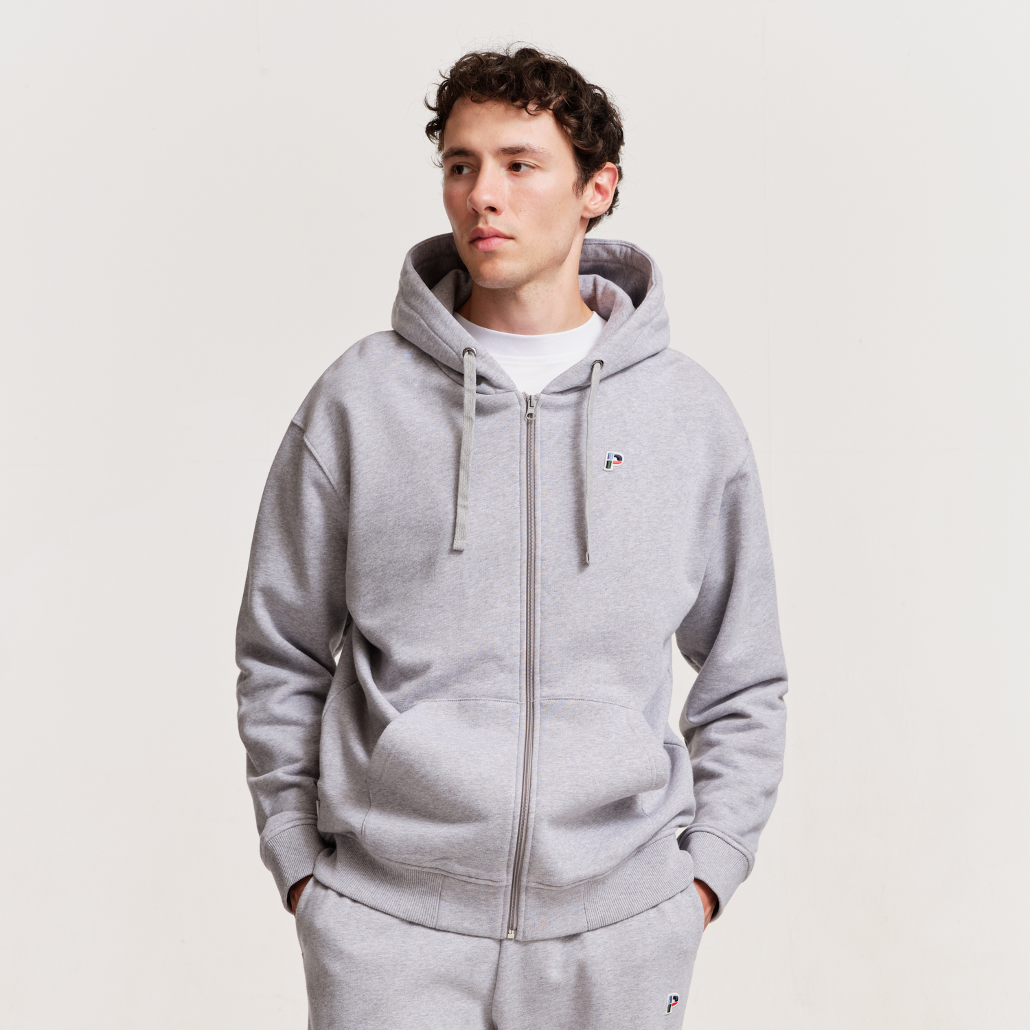 The Mens Demi Zip Hoodie Heather from Parlez clothing
