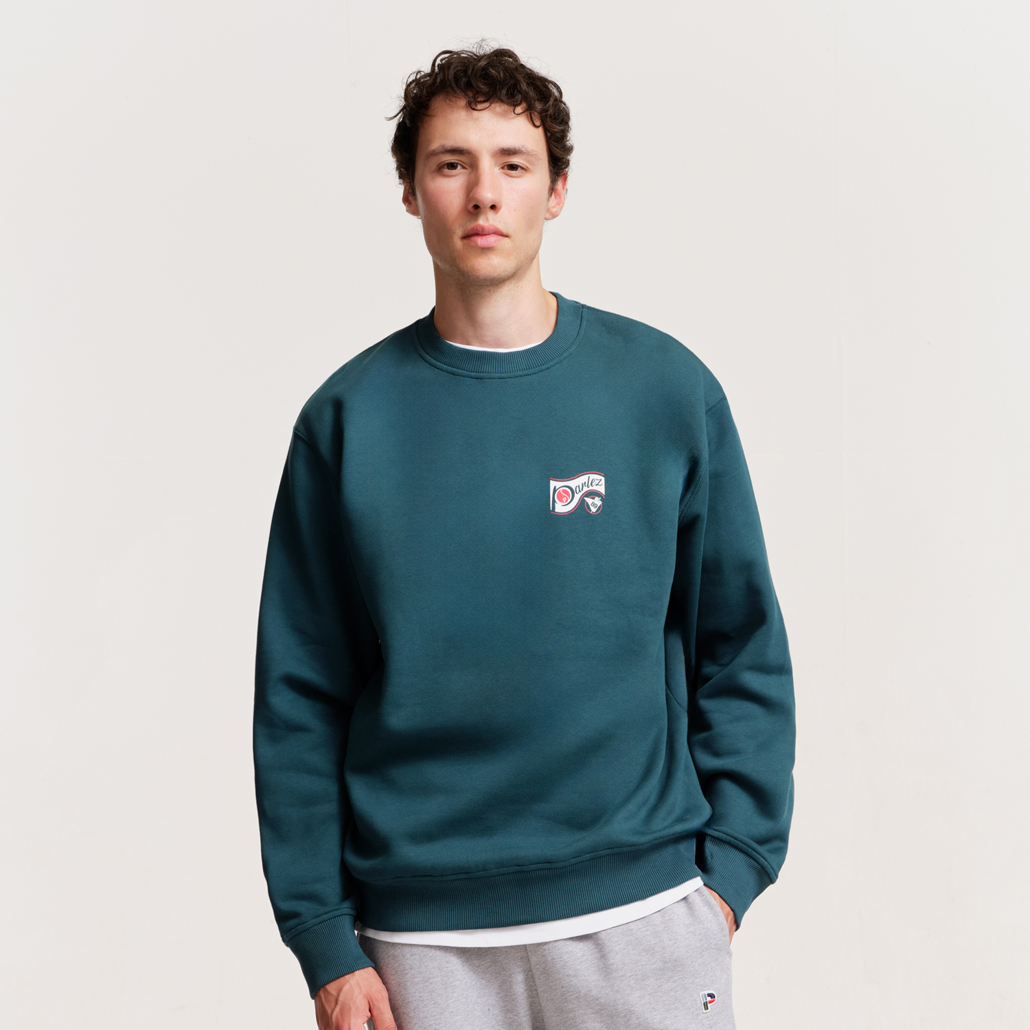 The Mens Iocus Sweatshirt Petrol from Parlez clothing
