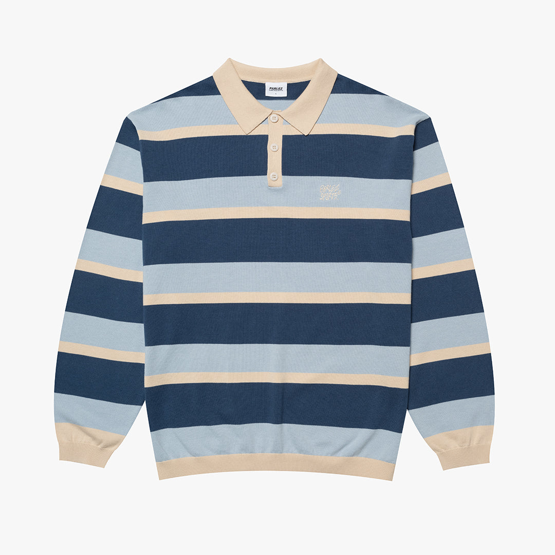 Pipe Polo Knit Lagoon Stripe