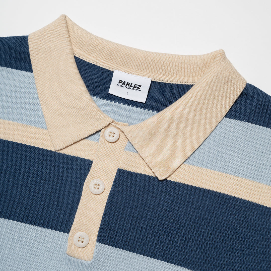 Pipe Polo Knit Lagoon Stripe