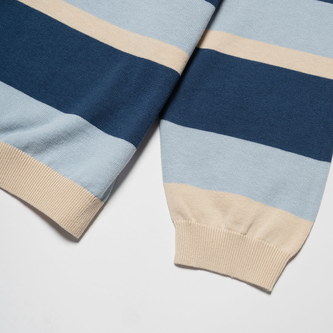 Pipe Polo Knit Lagoon Stripe