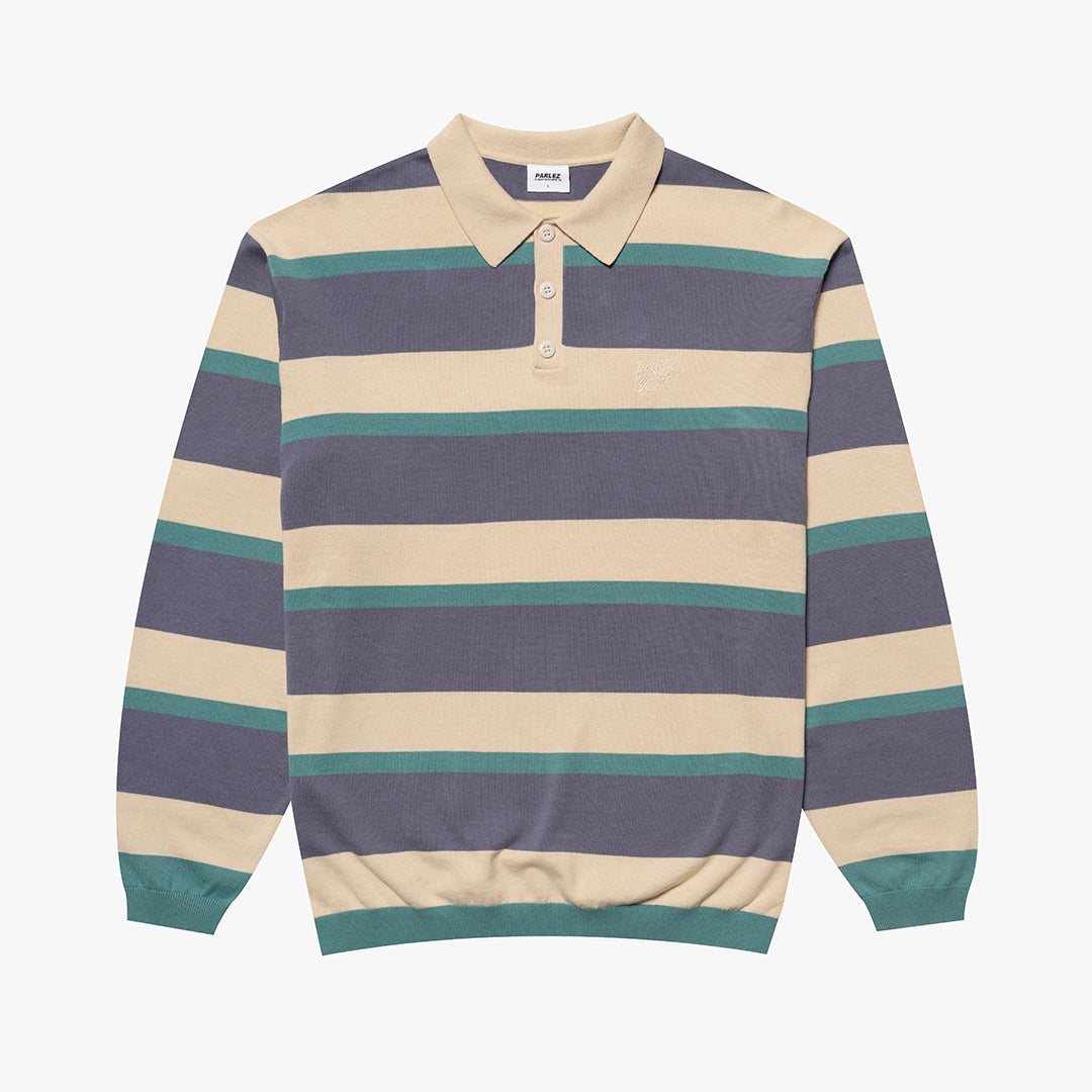 Pipe Polo Knit Purple Haze Stripe