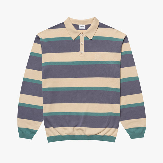Pipe Polo Knit Purple Haze Stripe