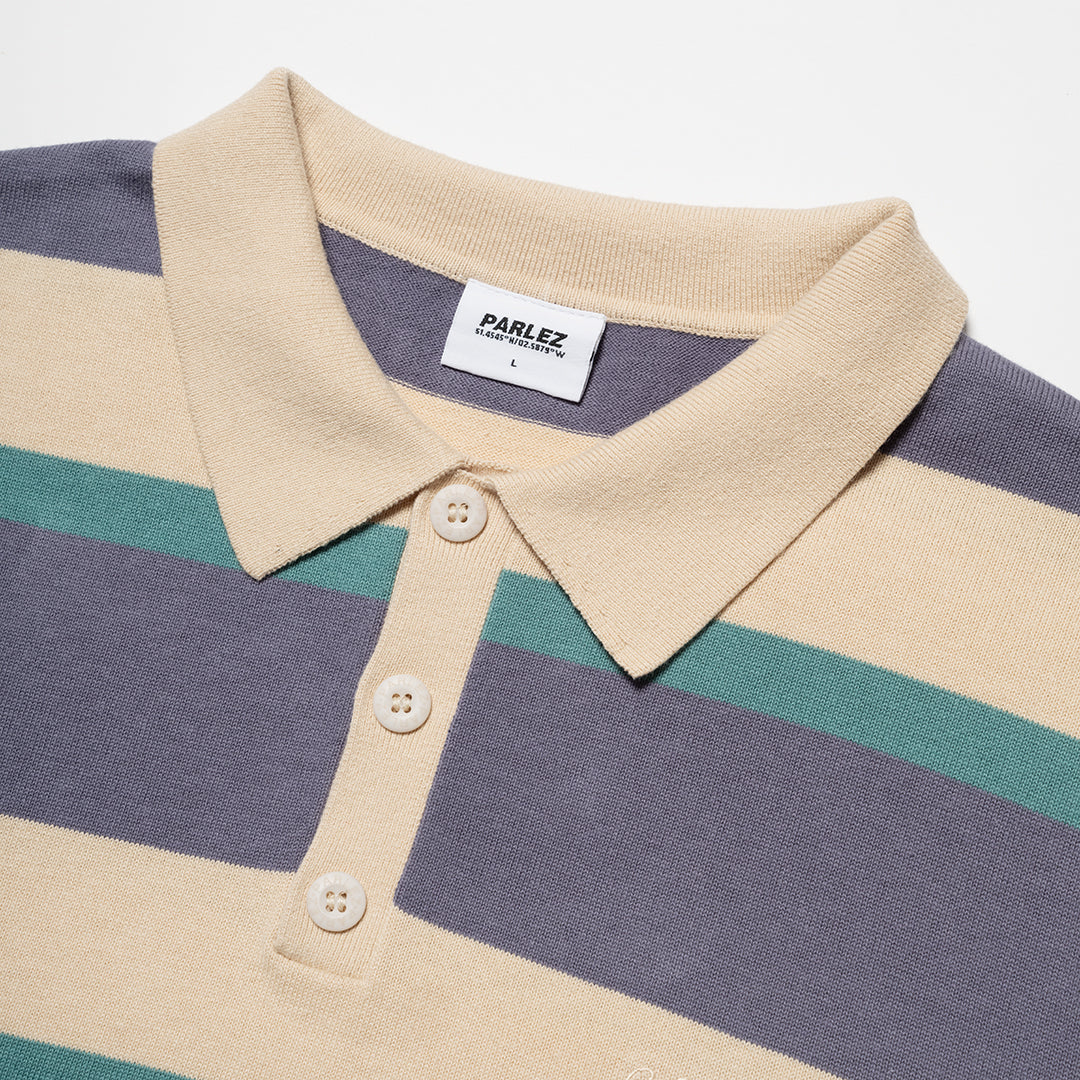Pipe Polo Knit Purple Haze Stripe