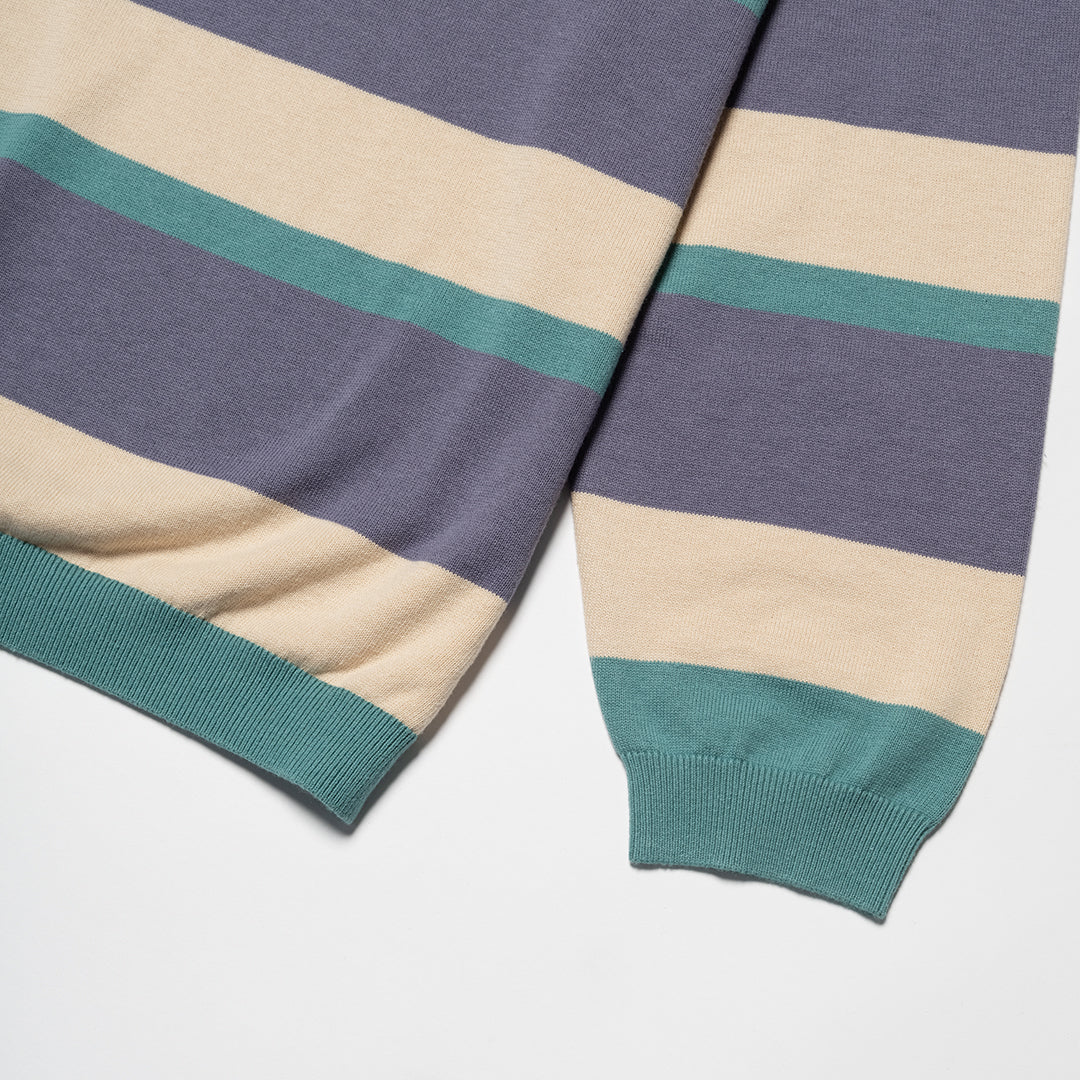 Pipe Polo Knit Purple Haze Stripe