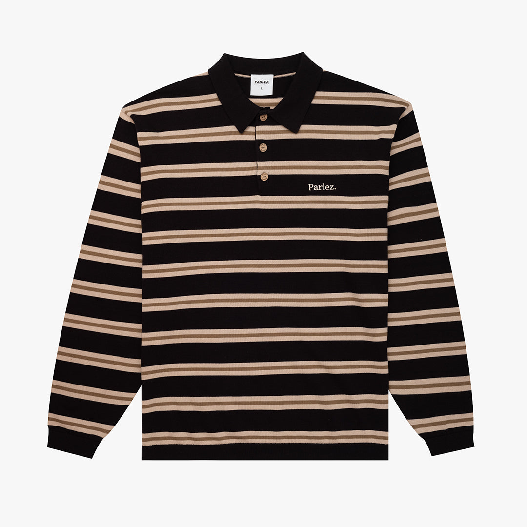 The Mens Aspen L/S Polo Knit Black from Parlez clothing