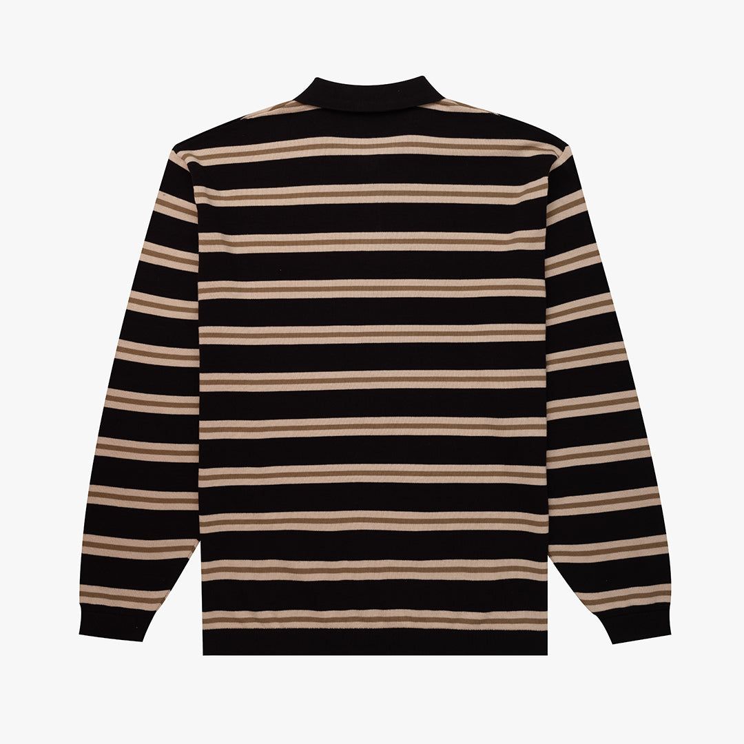 The Mens Aspen L/S Polo Knit Black from Parlez clothing