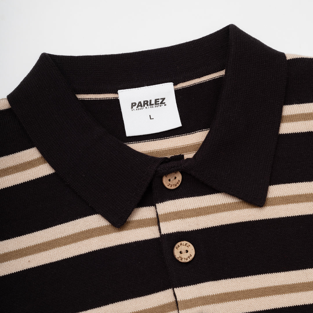 The Mens Aspen L/S Polo Knit Black from Parlez clothing