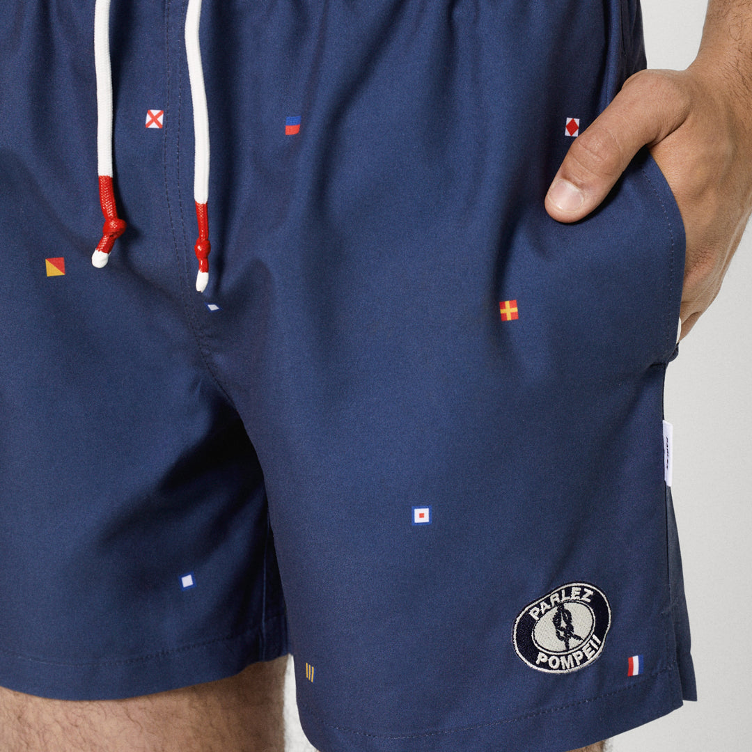 Buy The Nautical Swim Trunks Multi From Parlez and Pompeii Parlez Streetwear