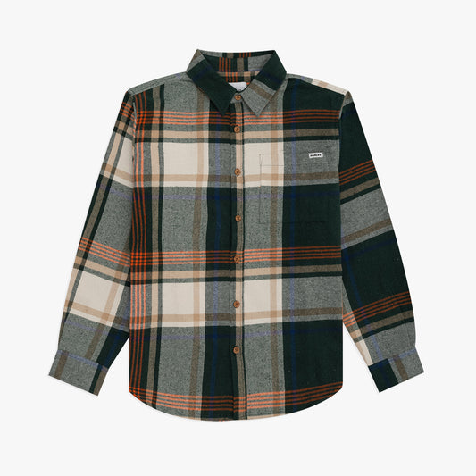 Rotan Check Shirt Deep Green