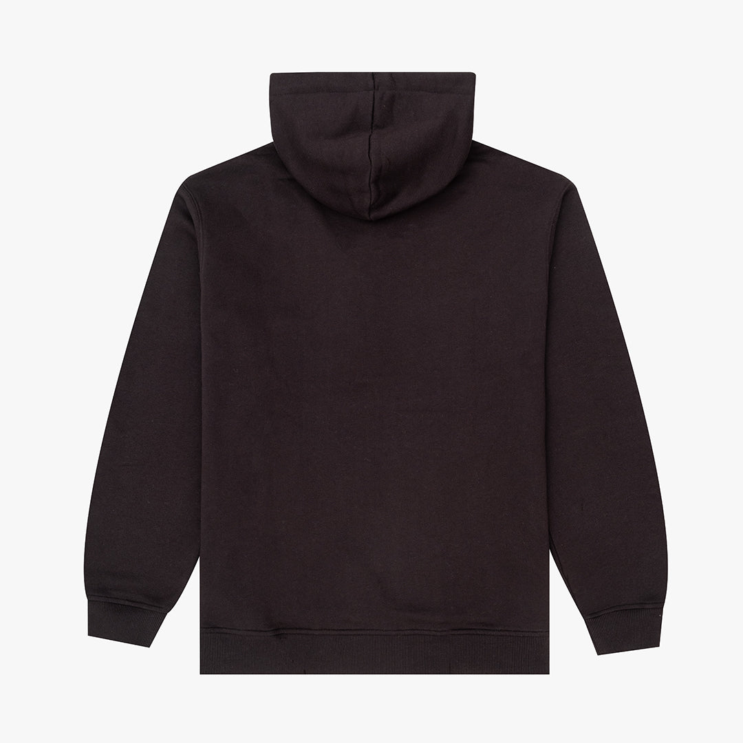Sablon Zip Through Hoodie Black