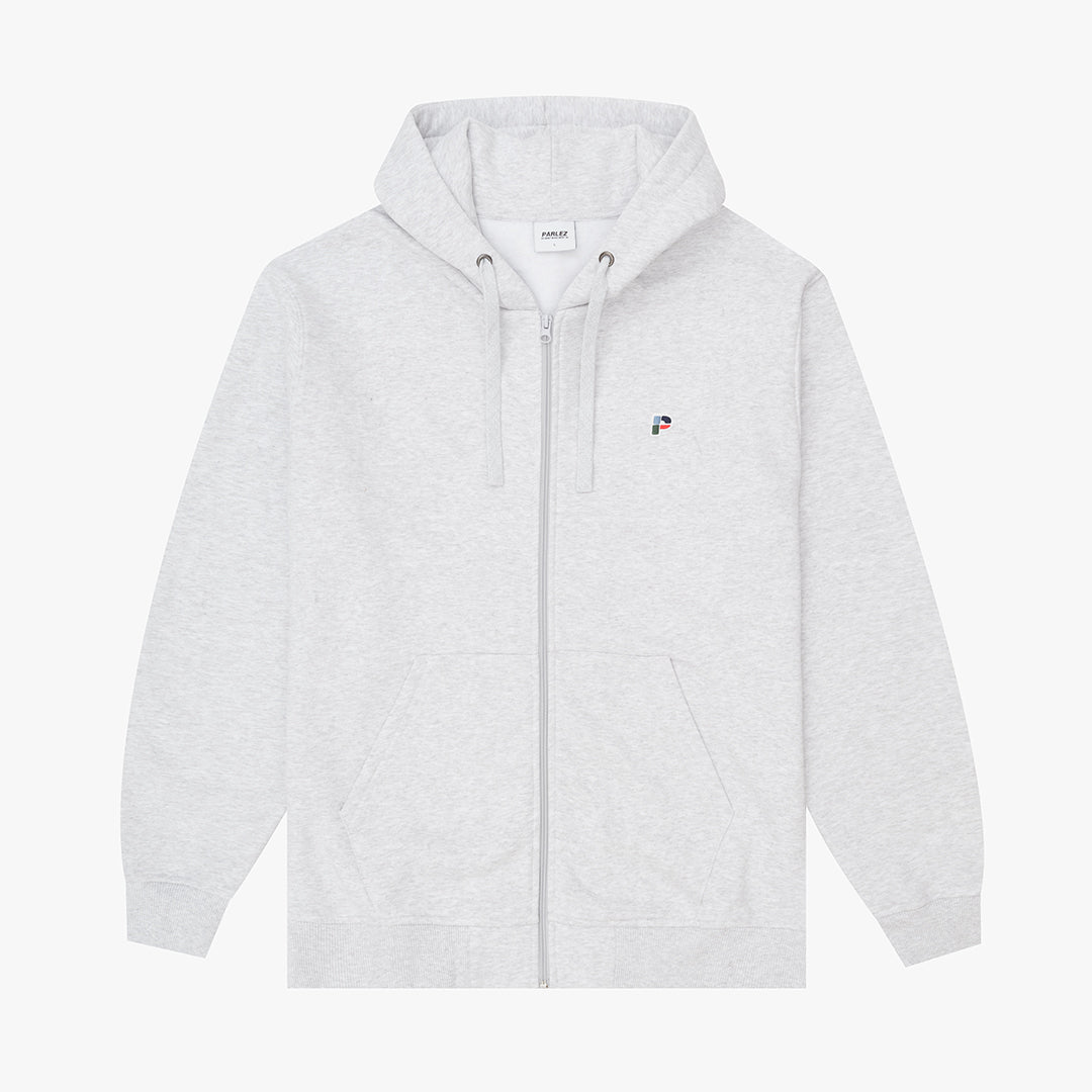Sablon Zip Through Hoodie Heather