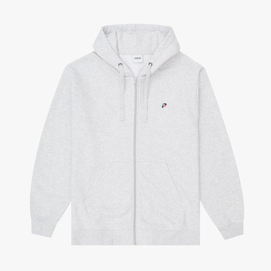 Sablon Zip Through Hoodie Heather