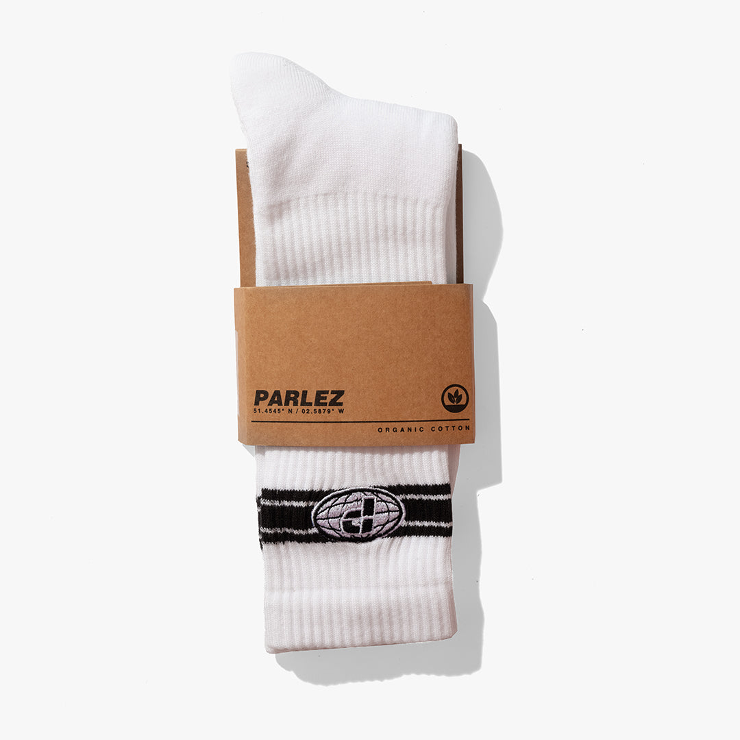 The Mens Globe Socks White from Parlez clothing
