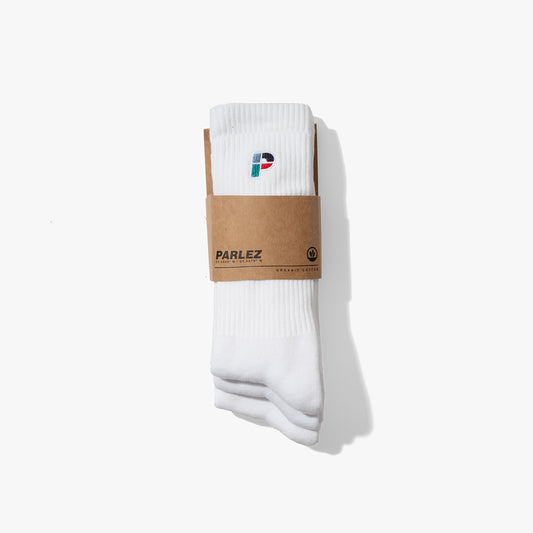 The Mens Lewis 3 Pack Socks White from Parlez clothing