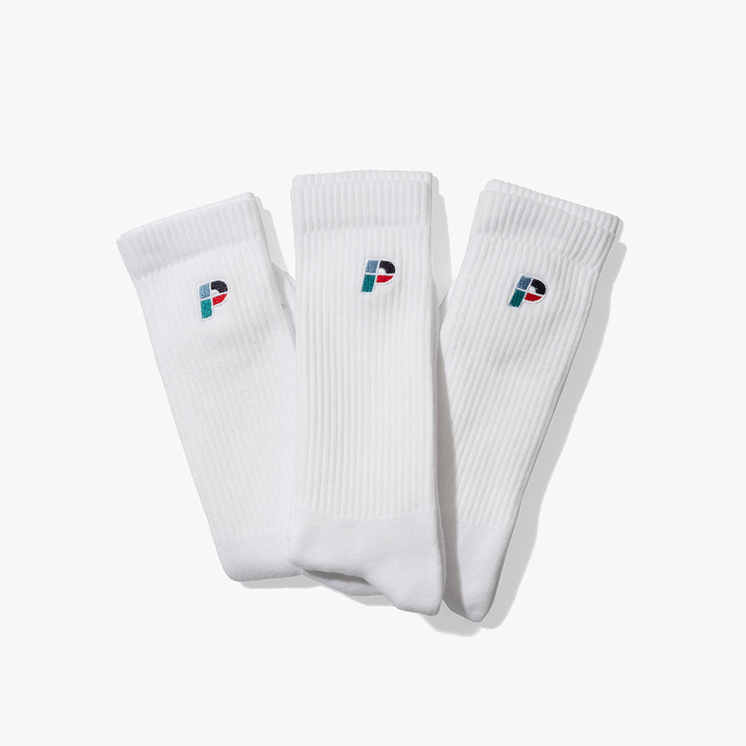 The Mens Lewis 3 Pack Socks White from Parlez clothing