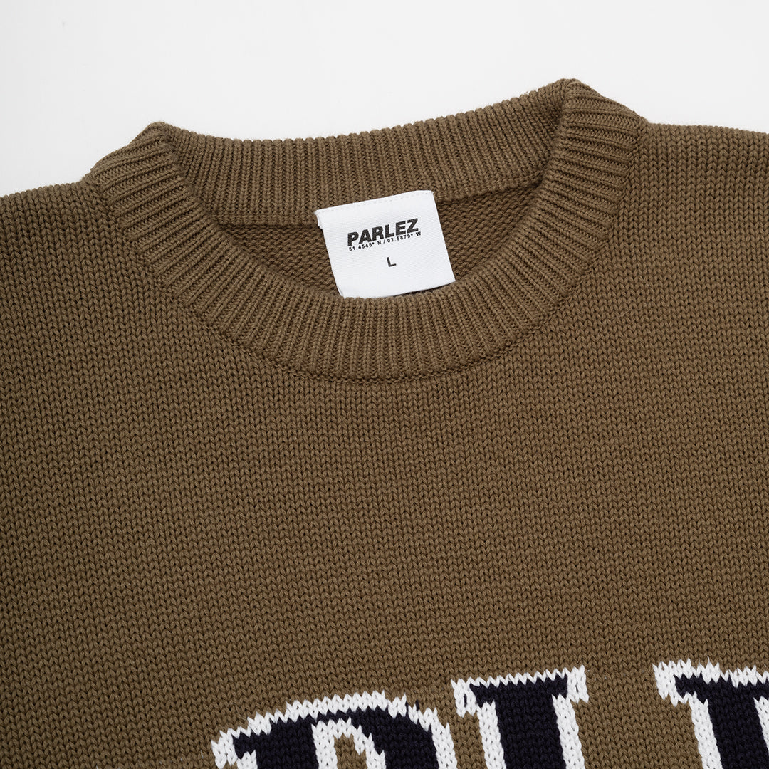 The Mens Phelan Knit Olive Green from Parlez clothing