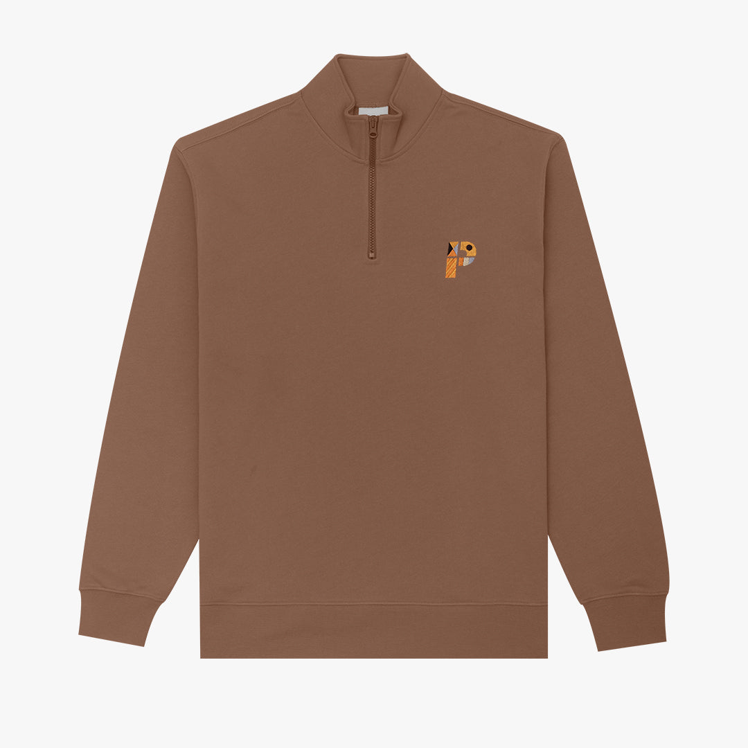 The Mens Warner 1/4 Zip Shitake from Parlez clothing