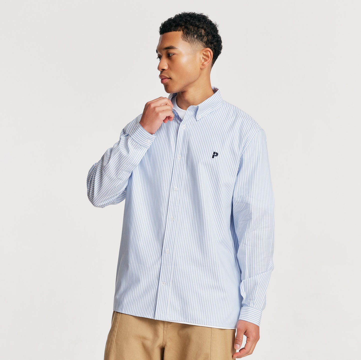 The Mens La Brea Shirt Blue Stripe from Parlez clothing