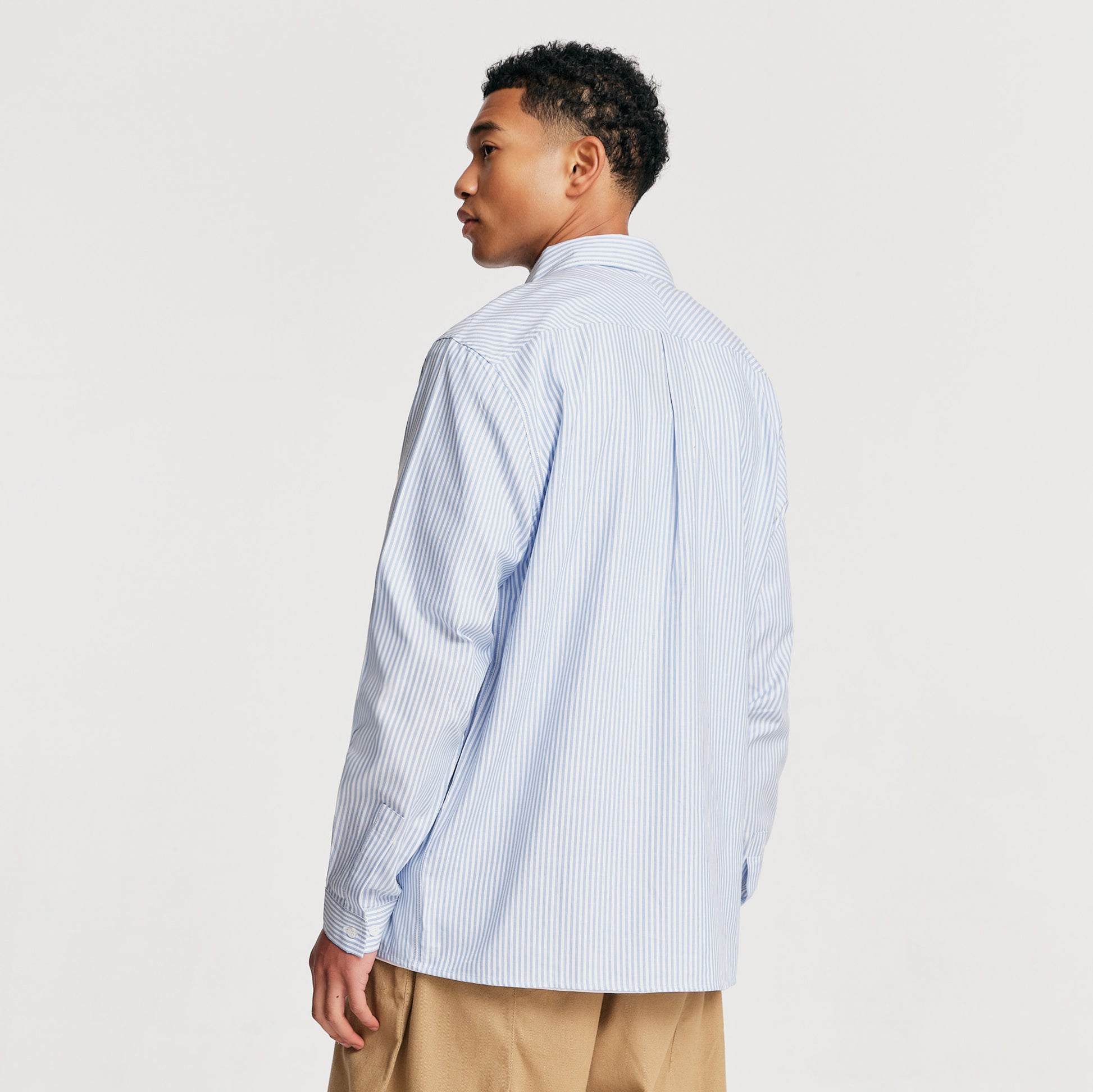 The Mens La Brea Shirt Blue Stripe from Parlez clothing