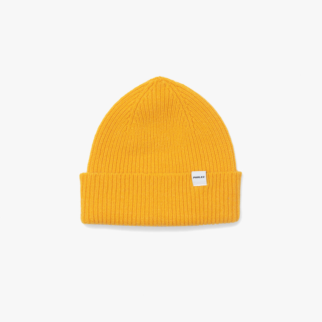 The Mens Cooke Heavy Knit Beanie Yellow from Parlez clothing