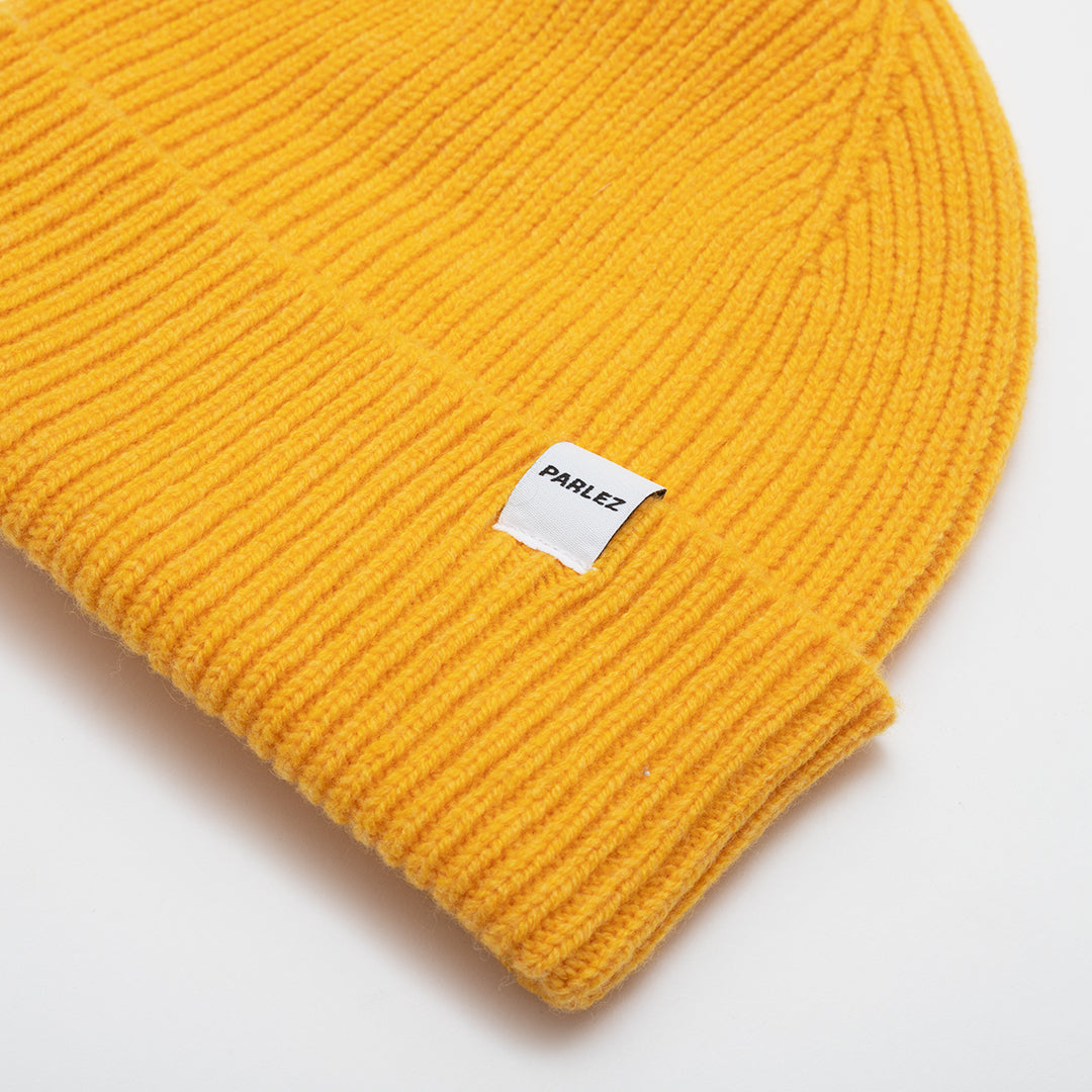 The Mens Cooke Heavy Knit Beanie Yellow from Parlez clothing