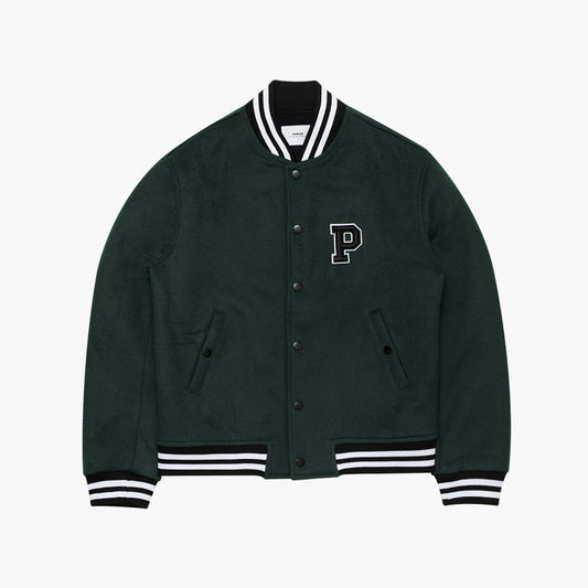 The Mens Bay Bomber College Jacket Deep Teal from Parlez clothing