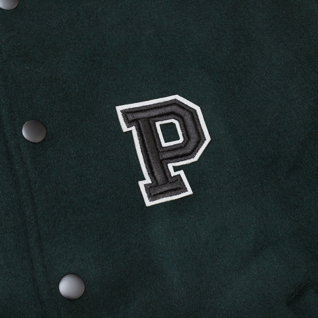 The Mens Bay Bomber College Jacket Deep Teal from Parlez clothing